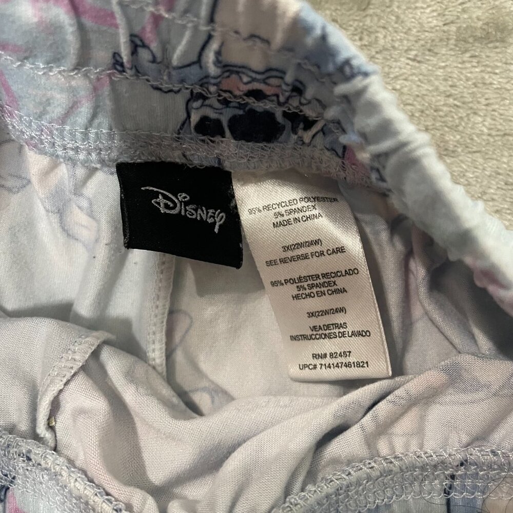 Disney Lilo & Stitch Blue Tropical Floral Jogger Pajama Pants Size 3X( 22W/24W) - Picture 6 of 9